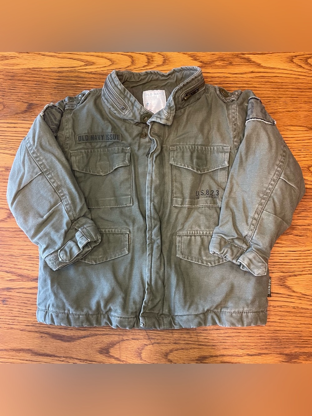 Old Navy Issue Toddler Boys Military Utility Jacket Olive Green 2T Army Coat M65